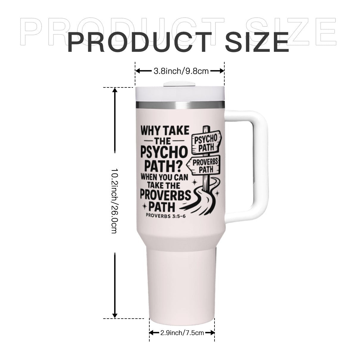 Take The Proverbs Path Stainless Steel Christian Tumbler 40oz - ClaimedbyGodDesigns