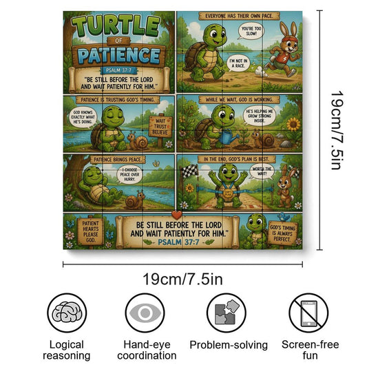 Turtle of Patience – Building Block Puzzle Ornament - ClaimedbyGodDesigns