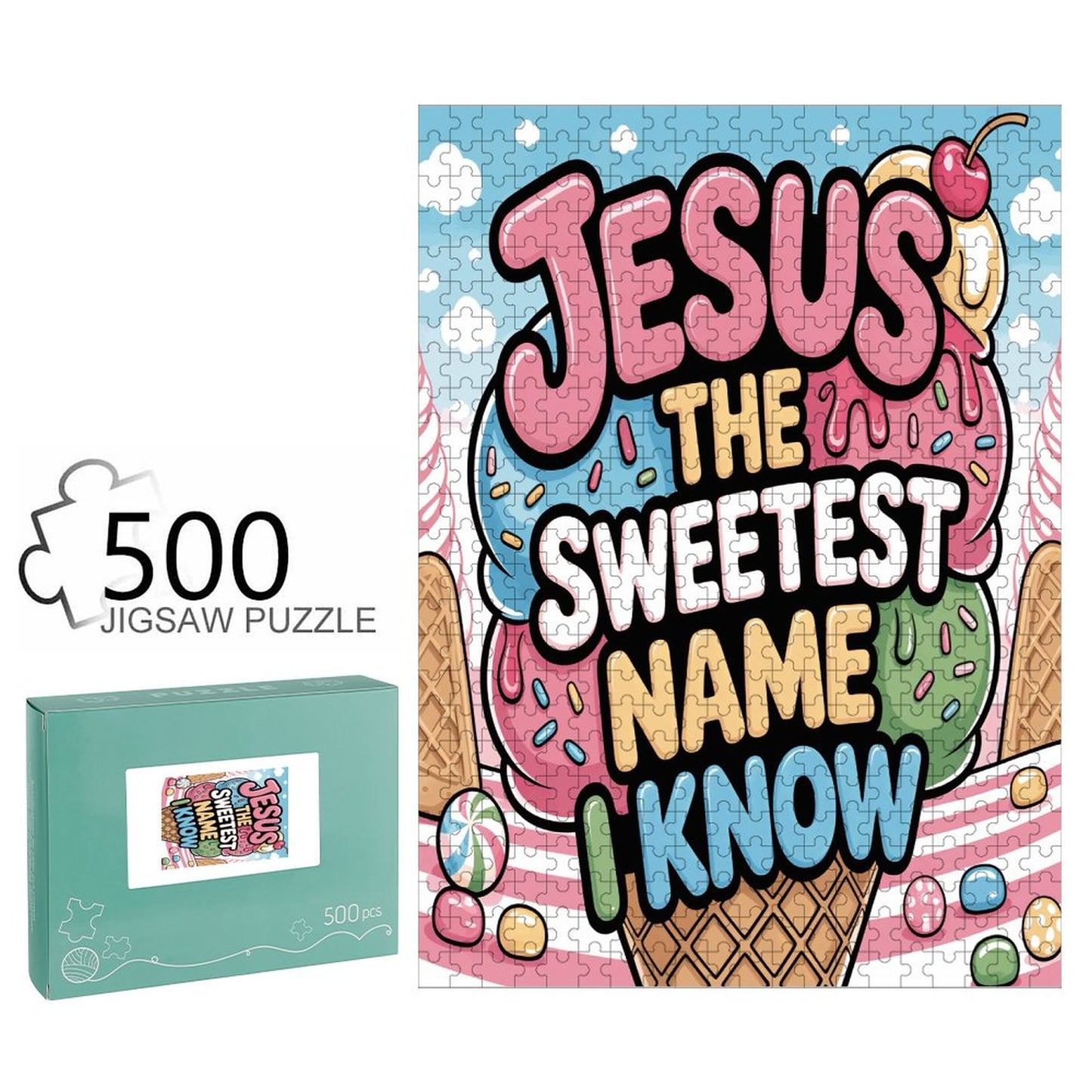 Jesus The Sweetest Name I Know Christian Vertical Wooden Puzzle