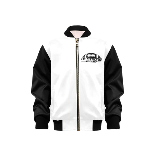 Be Strong And Courageous Kids' Christian Bomber Jacket with Pockets - ClaimedbyGodDesigns