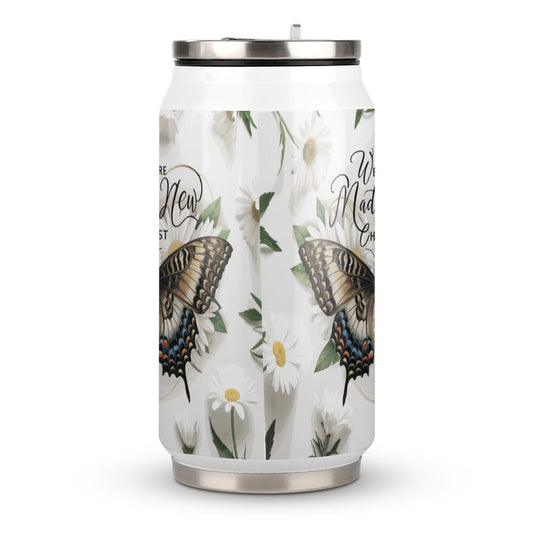 We Are Made New In Christ Christian Stainless Steel Tumbler with Straw SALE-Personal Design