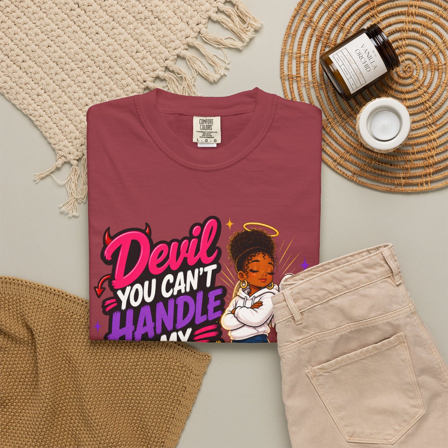 Devil You Can't Handle My Glow Up T-Shirt — Angel Girl Graphic Tee - ClaimedbyGodDesigns