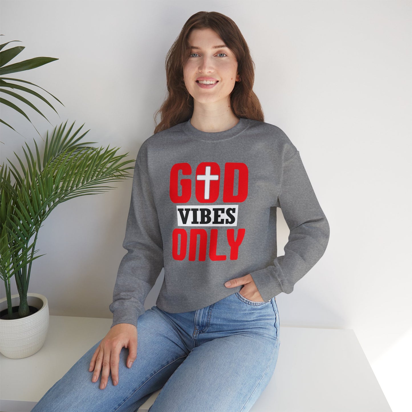 His Vibes Only Unisex Heavy Blend™ Crewneck Christian Sweatshirt
