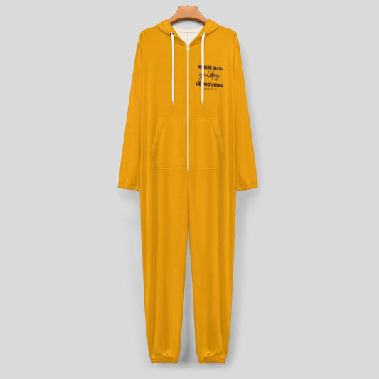 He Provides Faux Cotton Women's Christian Zip up Jumpsuit Pajama Jumpsuit