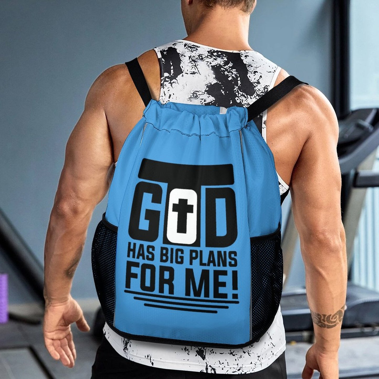 God Has Big Plans For Me Christian Waffle Cloth Drawstring Bag SALE-Personal Design