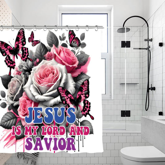 Jesus Is My Lord And Savior Christian Waterproof Shower Curtain