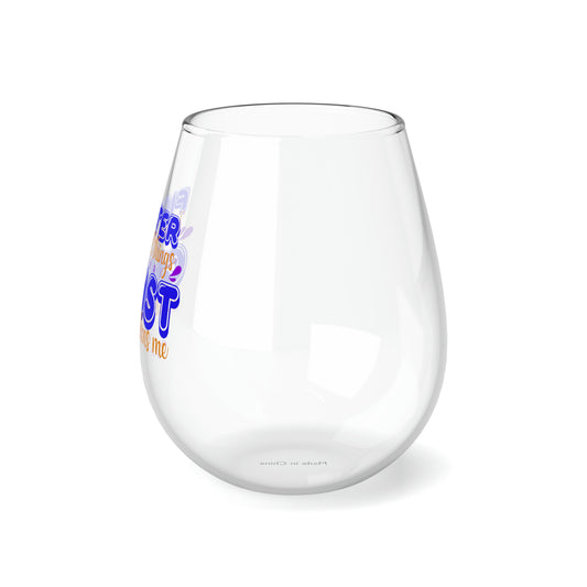 Fighter, I Can Do All Things Through Christ Who Strengthens Me Stemless Wine Glass 11.75oz