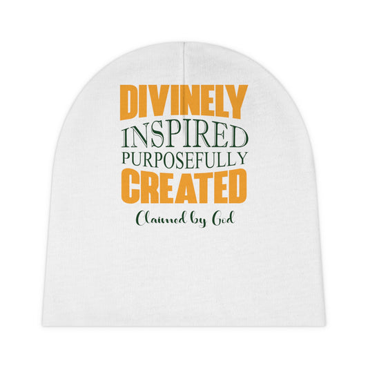 Divinely Inspired Purposefully Created Christian Baby Beanie (AOP) Printify