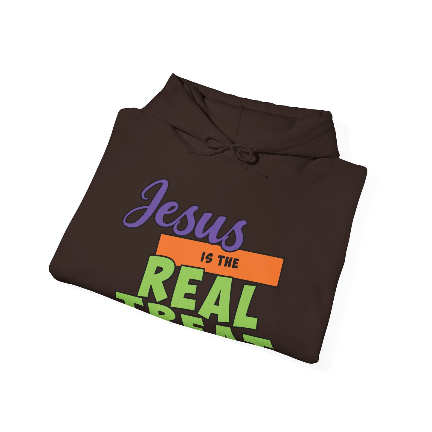 He Is The Real Treat Halloween Unisex Christian Pullover Hooded Sweatshirt