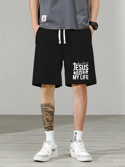 JESUS SAVED MY LIFE Men's Christian Shorts claimedbygoddesigns