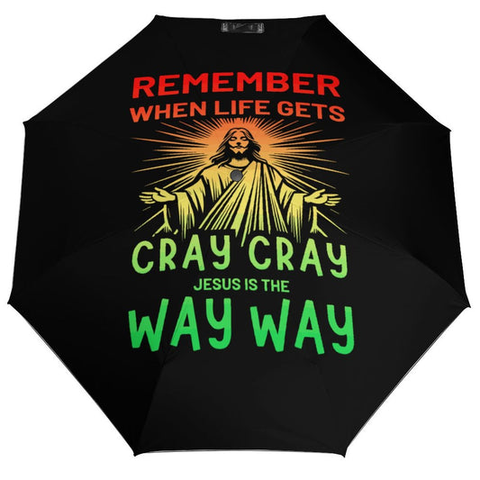 Remember When Life Gets Cray Cray He Is The Way Way Christian Umbrella