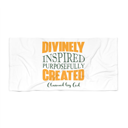 Divinely Inspired Purposefully Created Christian Beach Towel Printify