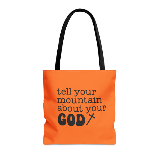 Tell Your Mountain About Your God Christian Tote Bag Printify