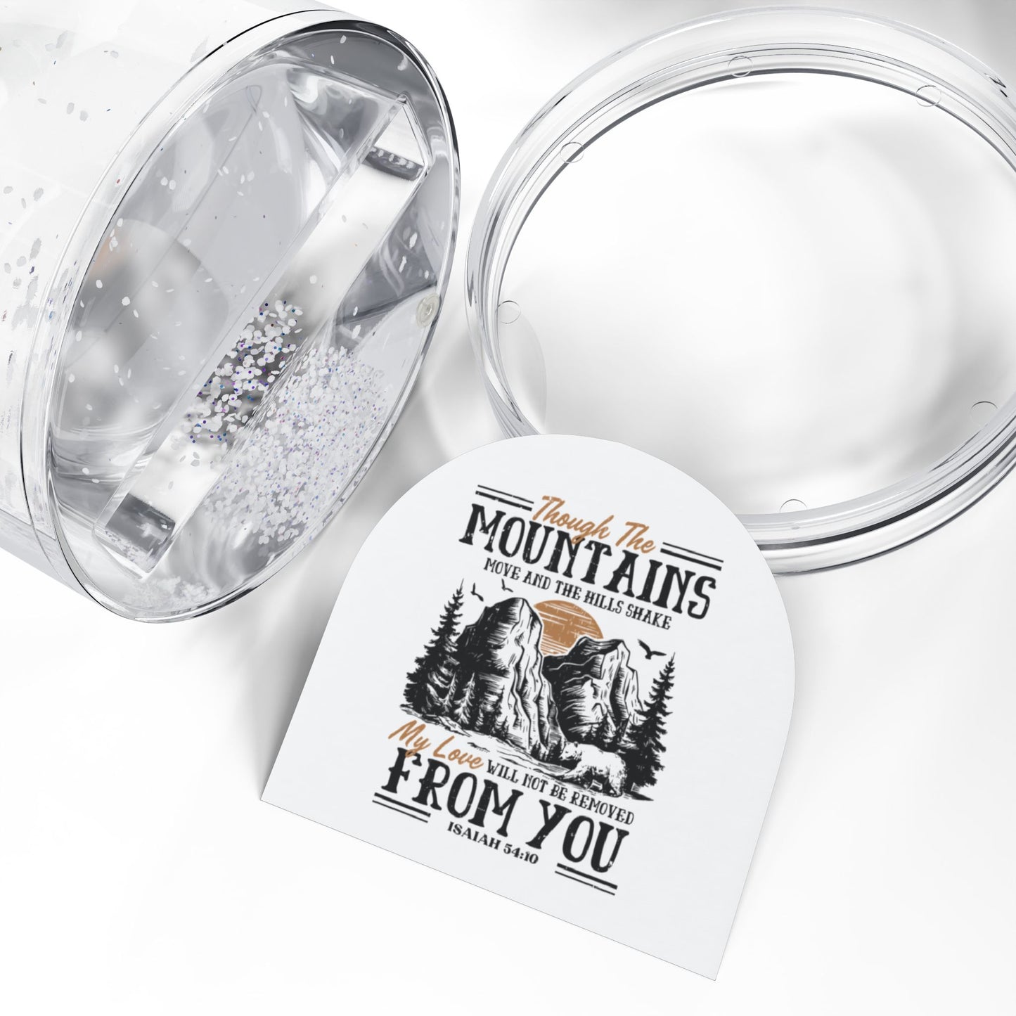 Christian Snow Globe, Religious Home Decor, Inspirational Gift, Christmas Decoration, My Love Will Never Be Removed