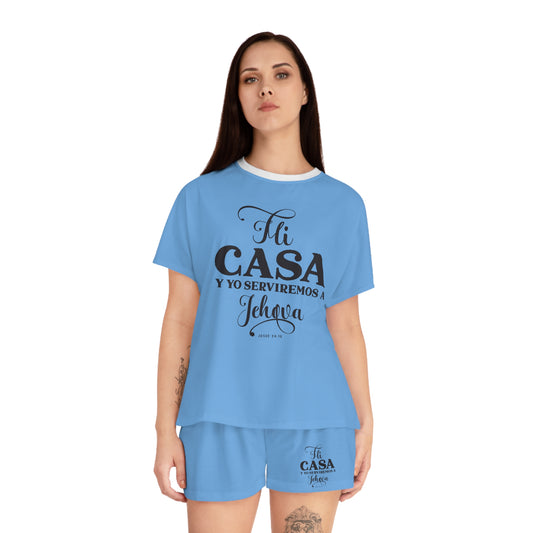 MI CASA Y YO SERVIREMOS A JEHOVA CHRISTIAN SPANISH WOMEN'S SHORT PAJAMAS SET Printify