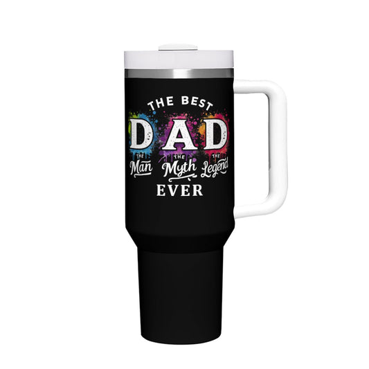 Best Dad Ever Personalized Christian Stainless Steel Tumbler – 40oz Vacuum Insulated Travel Mug - ClaimedbyGodDesigns