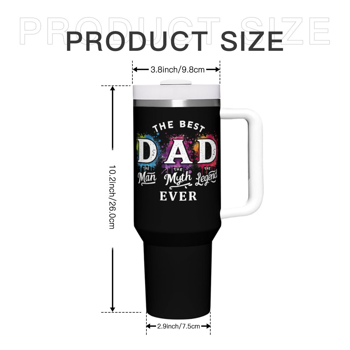 Best Dad Ever Personalized Christian Stainless Steel Tumbler – 40oz Vacuum Insulated Travel Mug - ClaimedbyGodDesigns