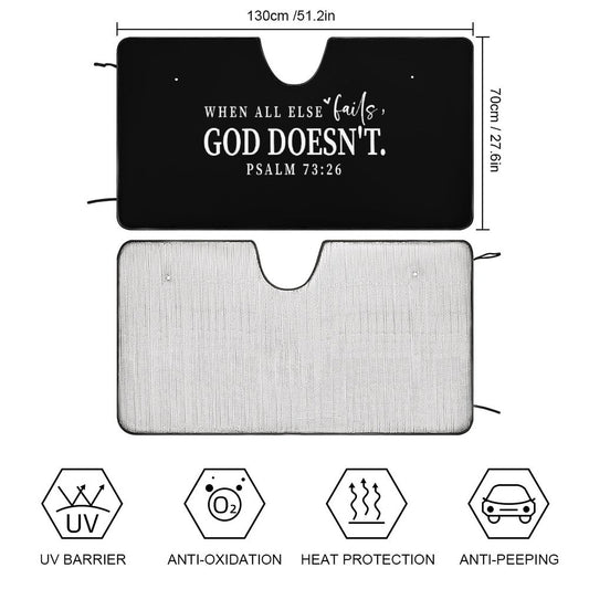 When All Else Fails He Doesn't Car Sunshade Christian Car Accessories