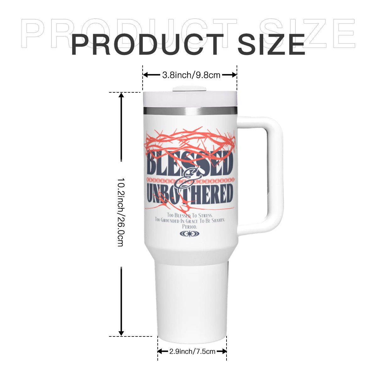Blessed & Unbothered Christian Stainless Steel Tumbler 40oz - ClaimedbyGodDesigns