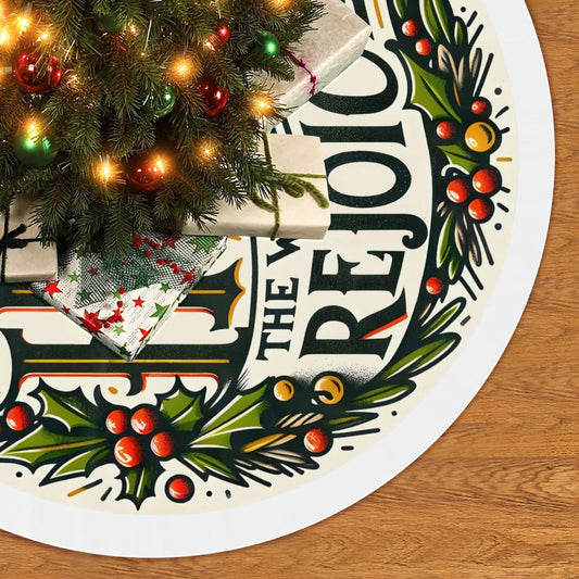 A Weary World Rejoices Christian Christmas Tree Skirt - ClaimedbyGodDesigns