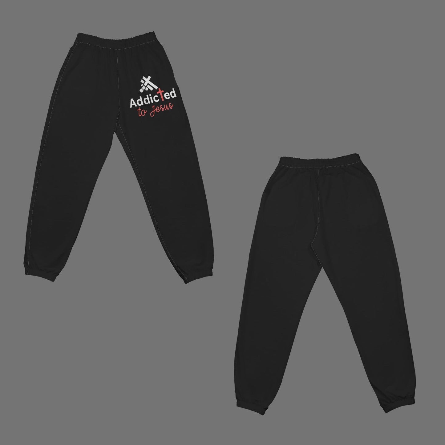 Addicted To Jesus Casual High Waist Pocket Women's Christian Sweatpants - ClaimedbyGodDesigns