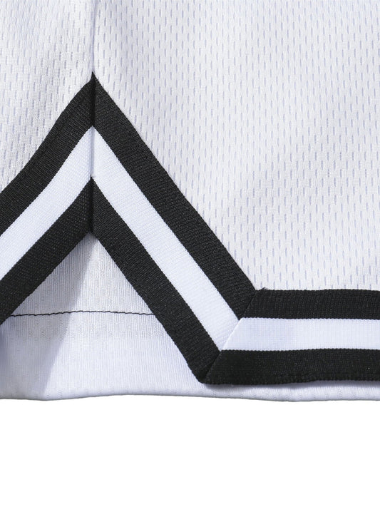 More Of Him Men's Christian Classic Stripe Trim Zip Pocket Basketball Shorts - ClaimedbyGodDesigns