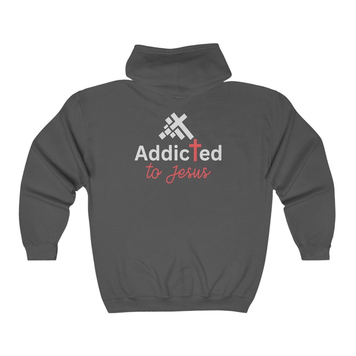 Addicted To Jesus Unisex Heavy Blend Full Zip Hooded Sweatshirt - ClaimedbyGodDesigns