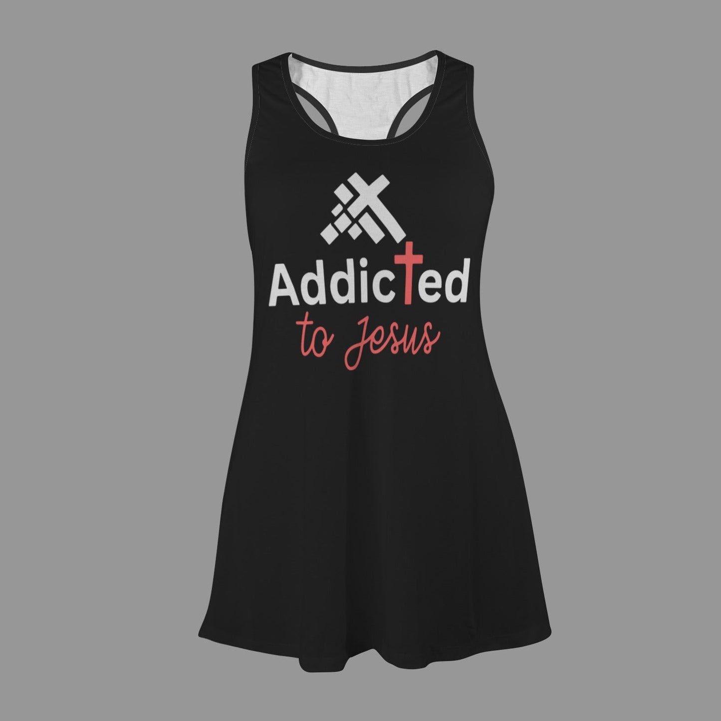 Addicted To Jesus Women's Christian Racer Vest Pajama Nightdress - ClaimedbyGodDesigns