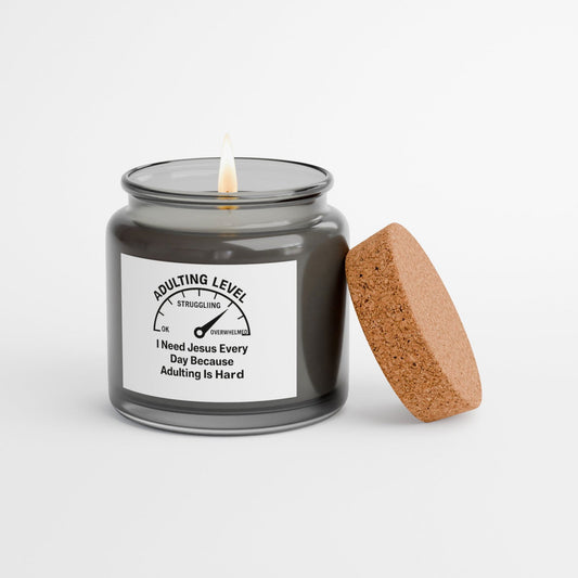 Adulting Level Gray Candle & Mug Christian Gift Set - ClaimedbyGodDesigns