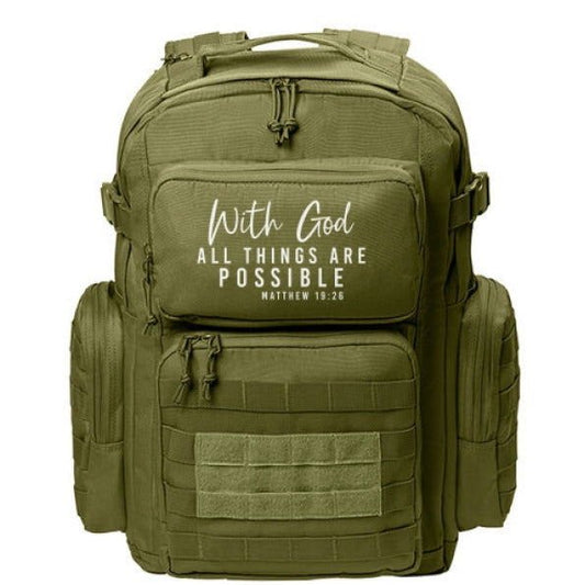 All Things Are Possible Christian Backpack - ClaimedbyGodDesigns