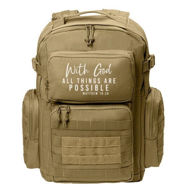All Things Are Possible Christian Backpack - ClaimedbyGodDesigns