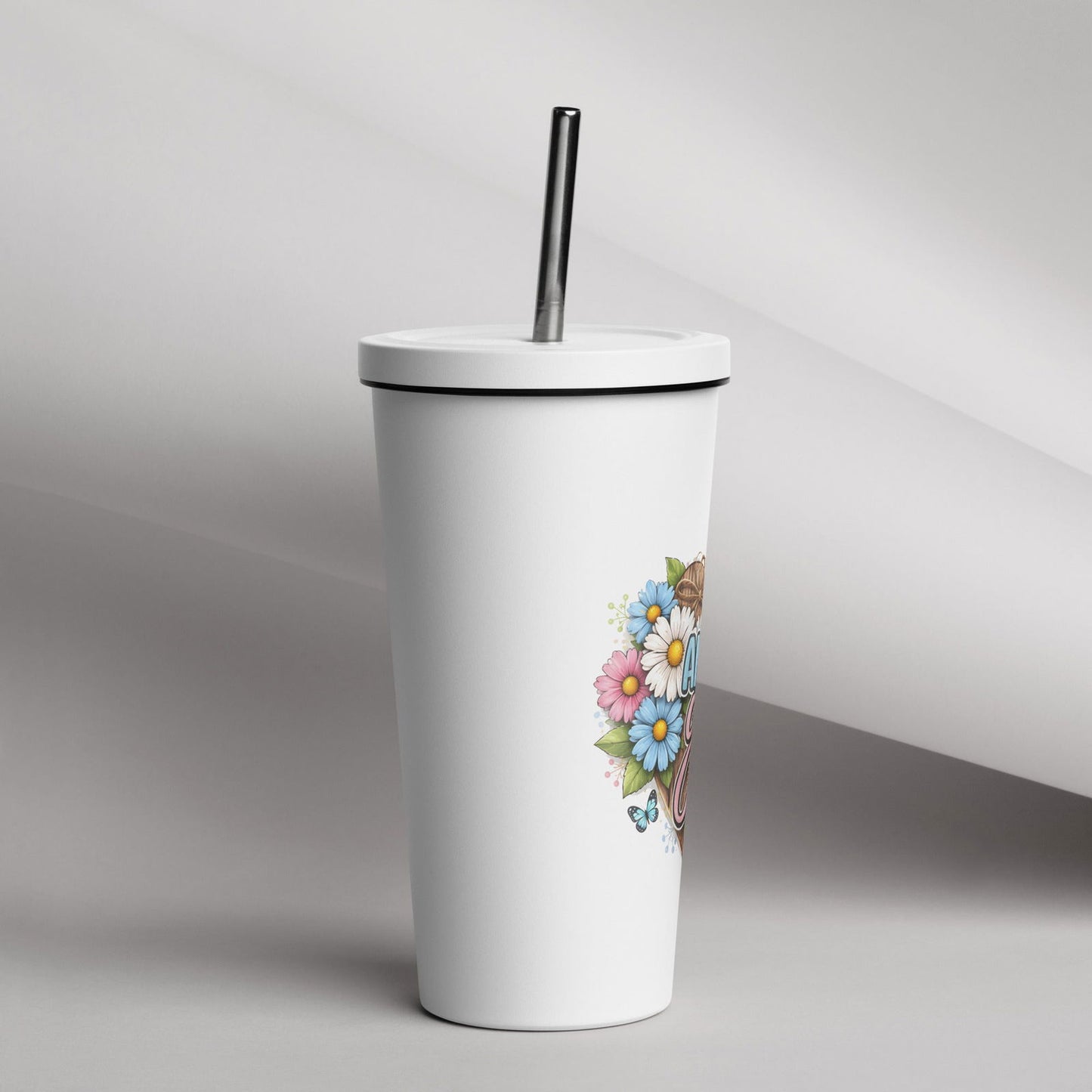 Amazing Grace Christian Insulated 20oz Tumbler with a straw - ClaimedbyGodDesigns