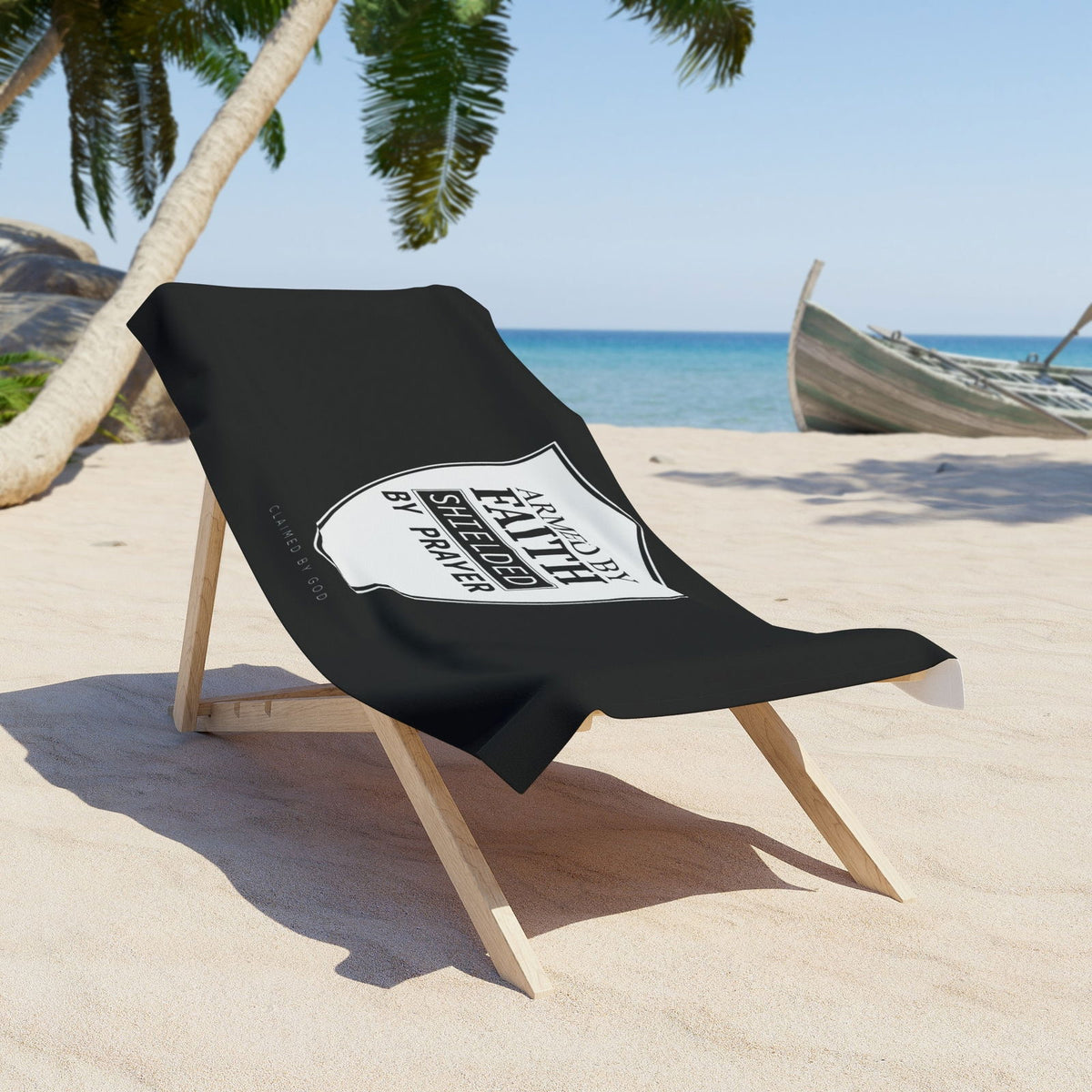Armed By Faith Shielded By Prayer Christian Beach Towel - ClaimedbyGodDesigns