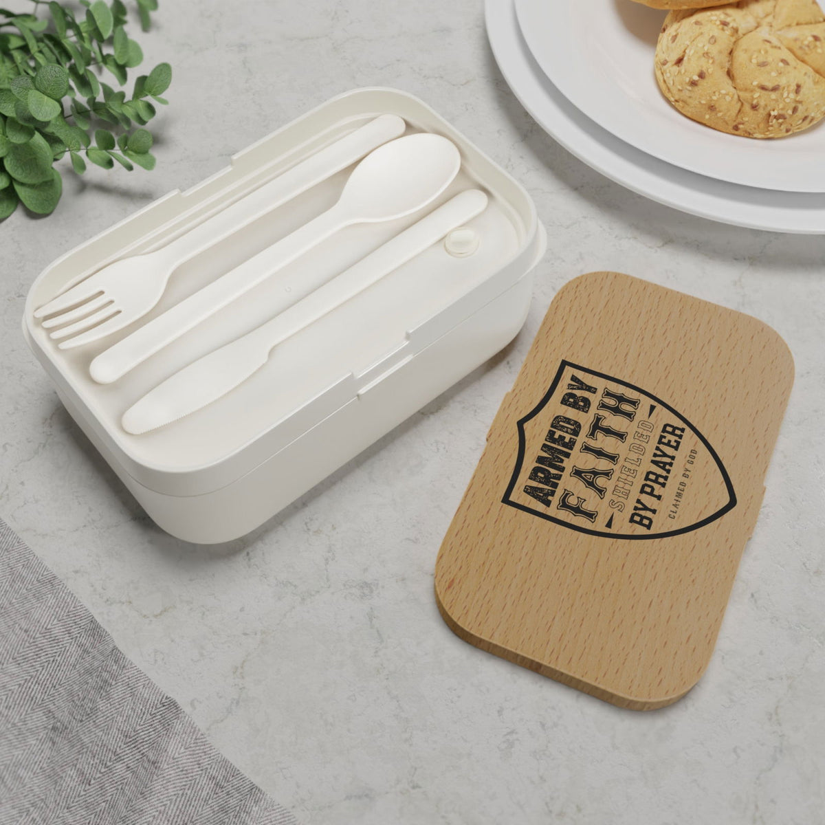 Armed By Faith Shielded By Prayer Christian Bento Lunch Box - ClaimedbyGodDesigns