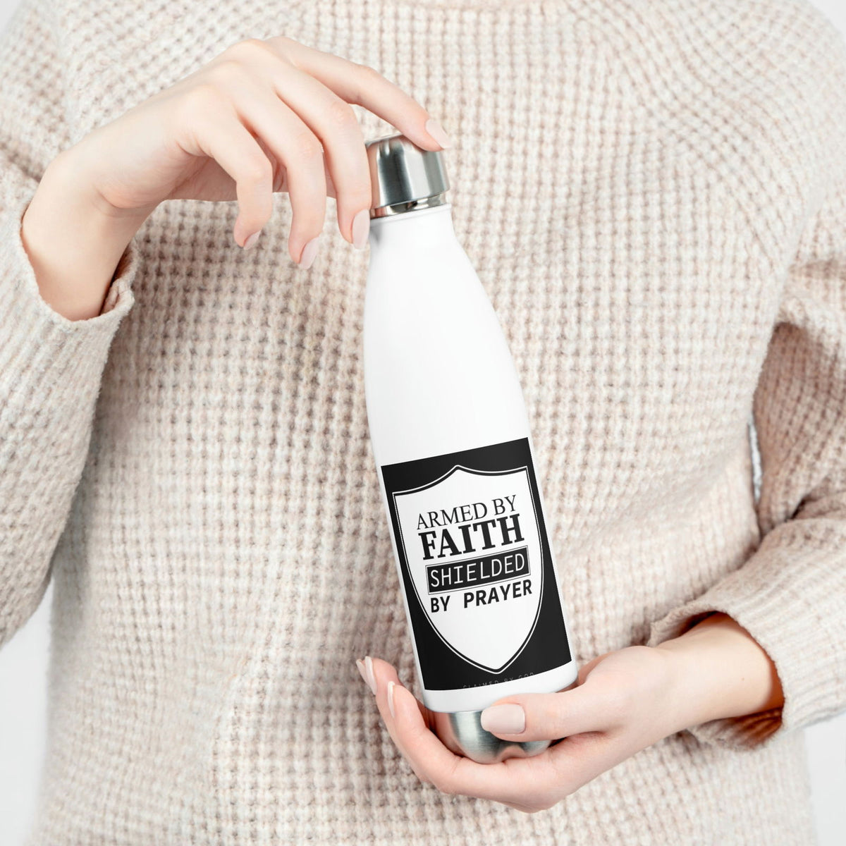 Armed By Faith Shielded By Prayer Insulated Bottle - ClaimedbyGodDesigns
