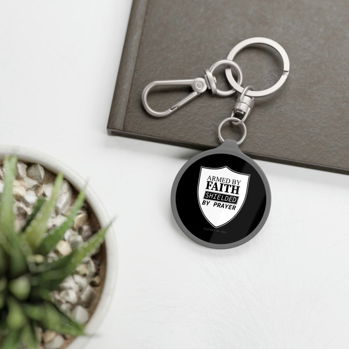 Armed By Faith Shielded By Prayer Key Fob - ClaimedbyGodDesigns