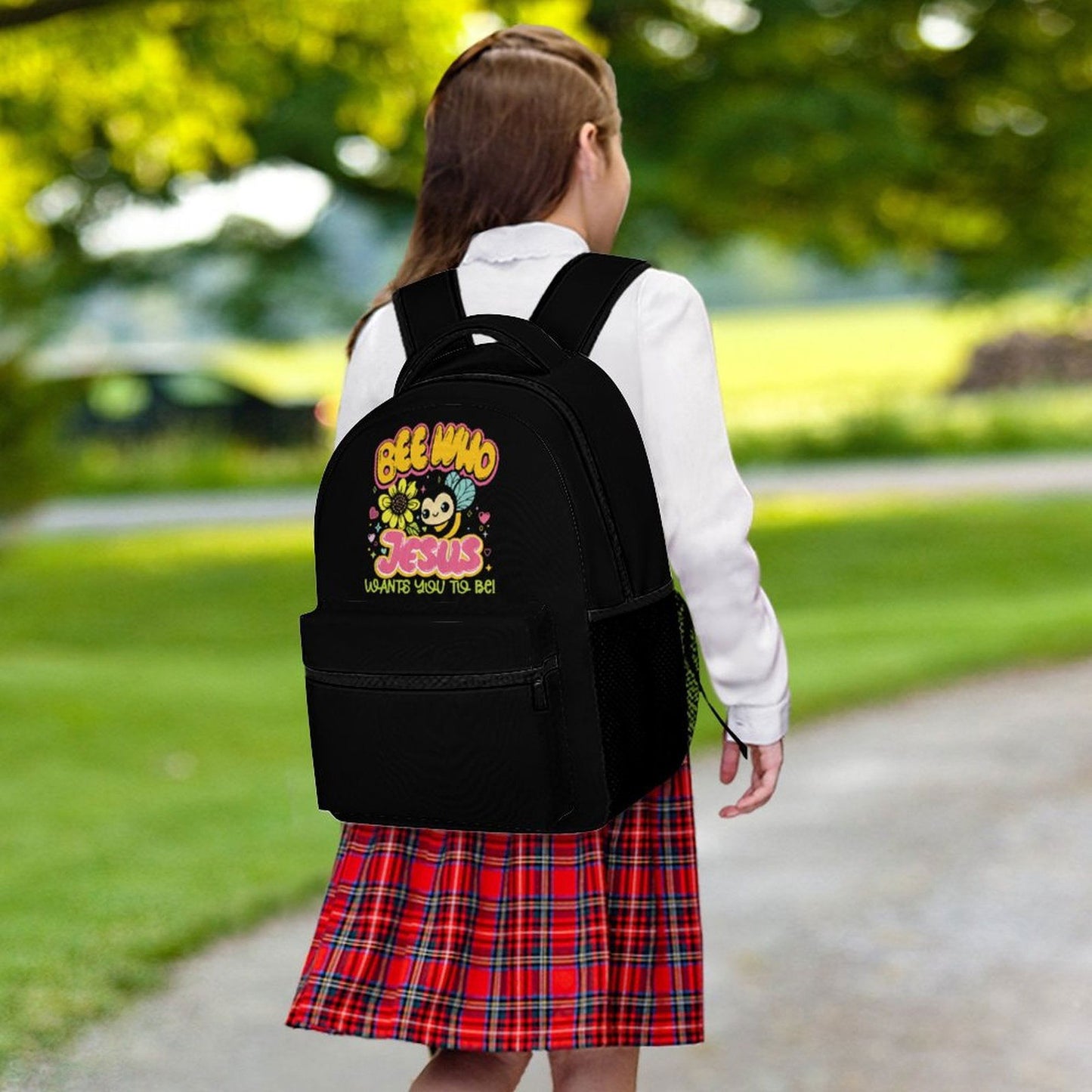 Bee Who Jesus Wants You To Be Christian Children's School Backpack - ClaimedbyGodDesigns