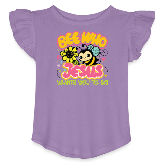 Bee You Christian Toddler Girls Flutter T-shirt - ClaimedbyGodDesigns