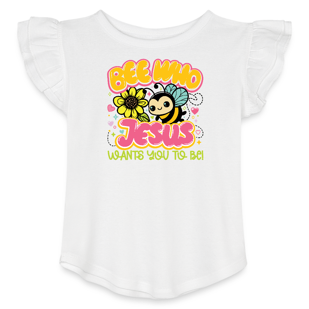 Bee You Christian Toddler Girls Flutter T-shirt - ClaimedbyGodDesigns