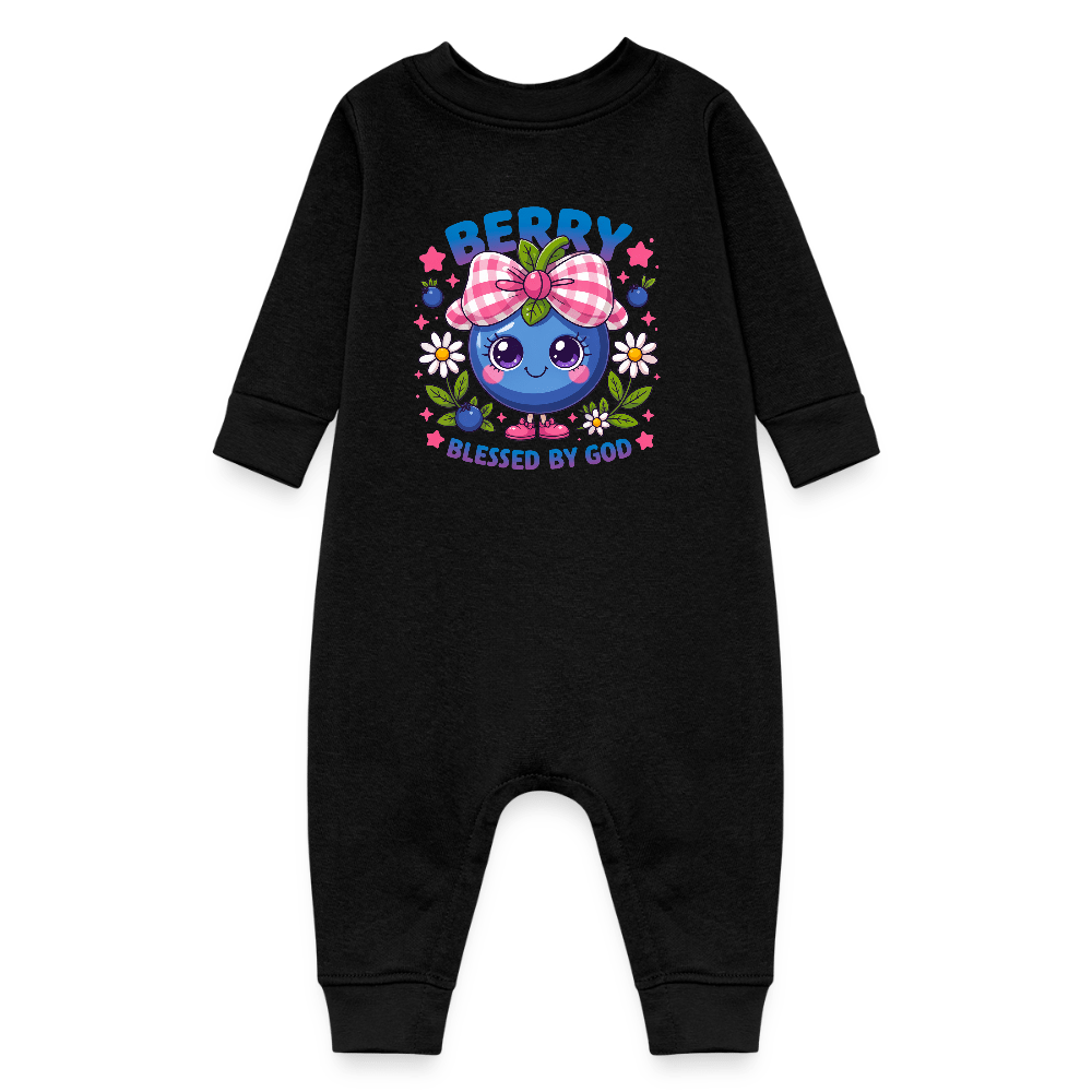 Berry Blessed Christian Baby Fleece Jumpsuit - ClaimedbyGodDesigns