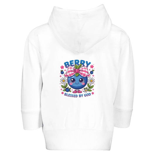 Berry Blessed Christian Toddler Zip Fleece Hooded Sweatshirt - ClaimedbyGodDesigns