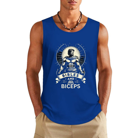 Bibles And Biceps Funny Men's Christian Tank Top - ClaimedbyGodDesigns