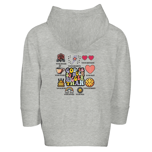Bigger Than Christian Toddler Zip Fleece Hooded Sweatshirt - ClaimedbyGodDesigns