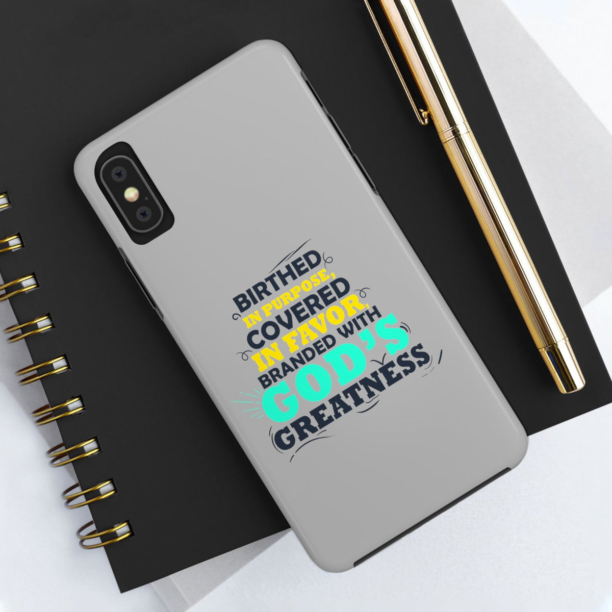 Birthed In Purpose, Covered In Favor, Branded With God's Greatness Tough Phone Cases, Case-Mate - ClaimedbyGodDesigns