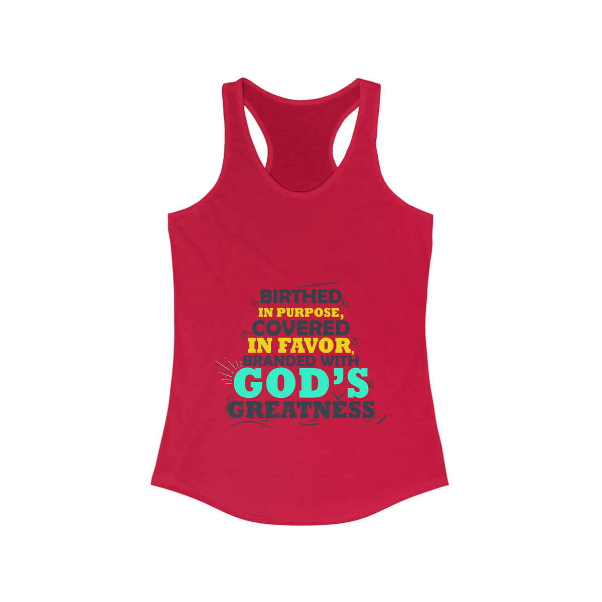 Birthed In Purpose, Covered in Favor, Branded With God's Greatness Slim Fit Tank-top - ClaimedbyGodDesigns