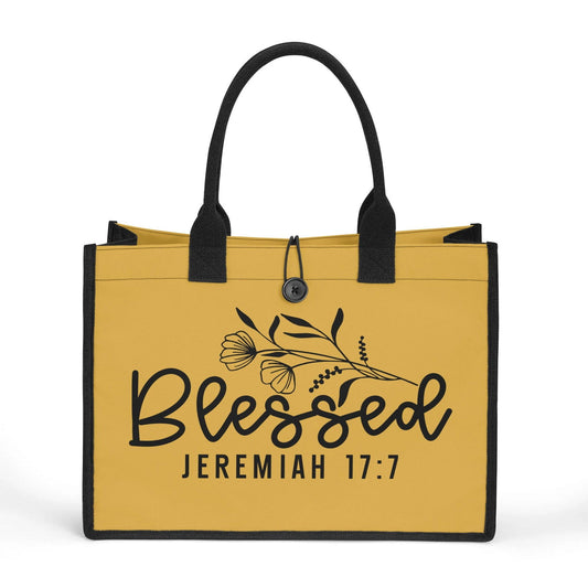 Blessed Christian Premium Canvas Tote Bag(3 layers) - ClaimedbyGodDesigns