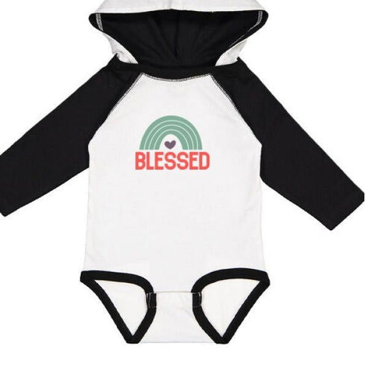 Blessed Fine Jersey Infant Character Hooded Long Sleeve Christian Baby Jumpsuit with Ears - ClaimedbyGodDesigns