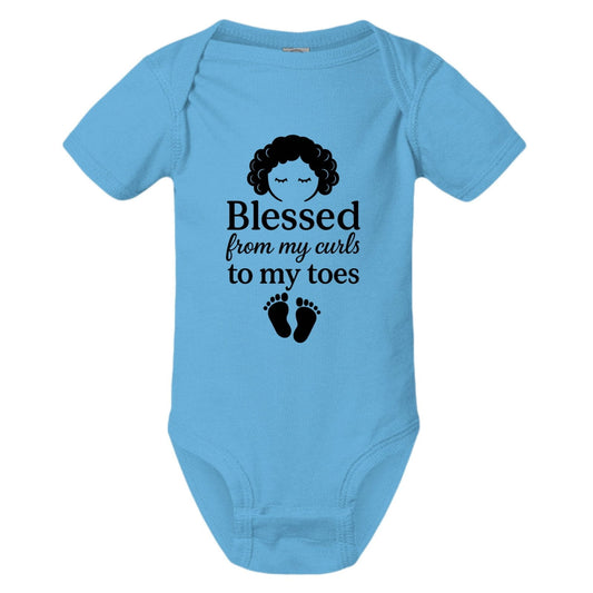 Blessed From My Curls To My Toes Christian Baby Jumpsuit - ClaimedbyGodDesigns