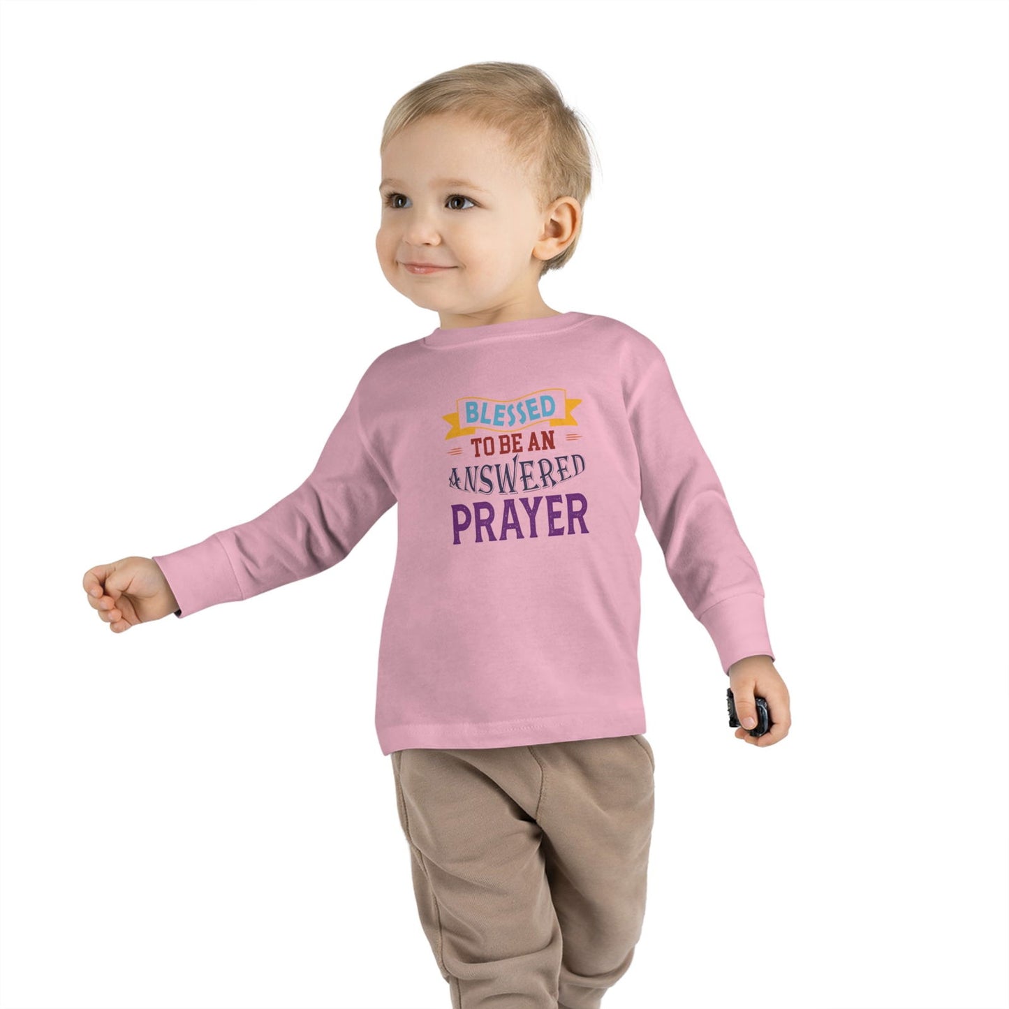 Blessed To Be An Answered Prayer Toddler Christian Sweatshirt - ClaimedbyGodDesigns