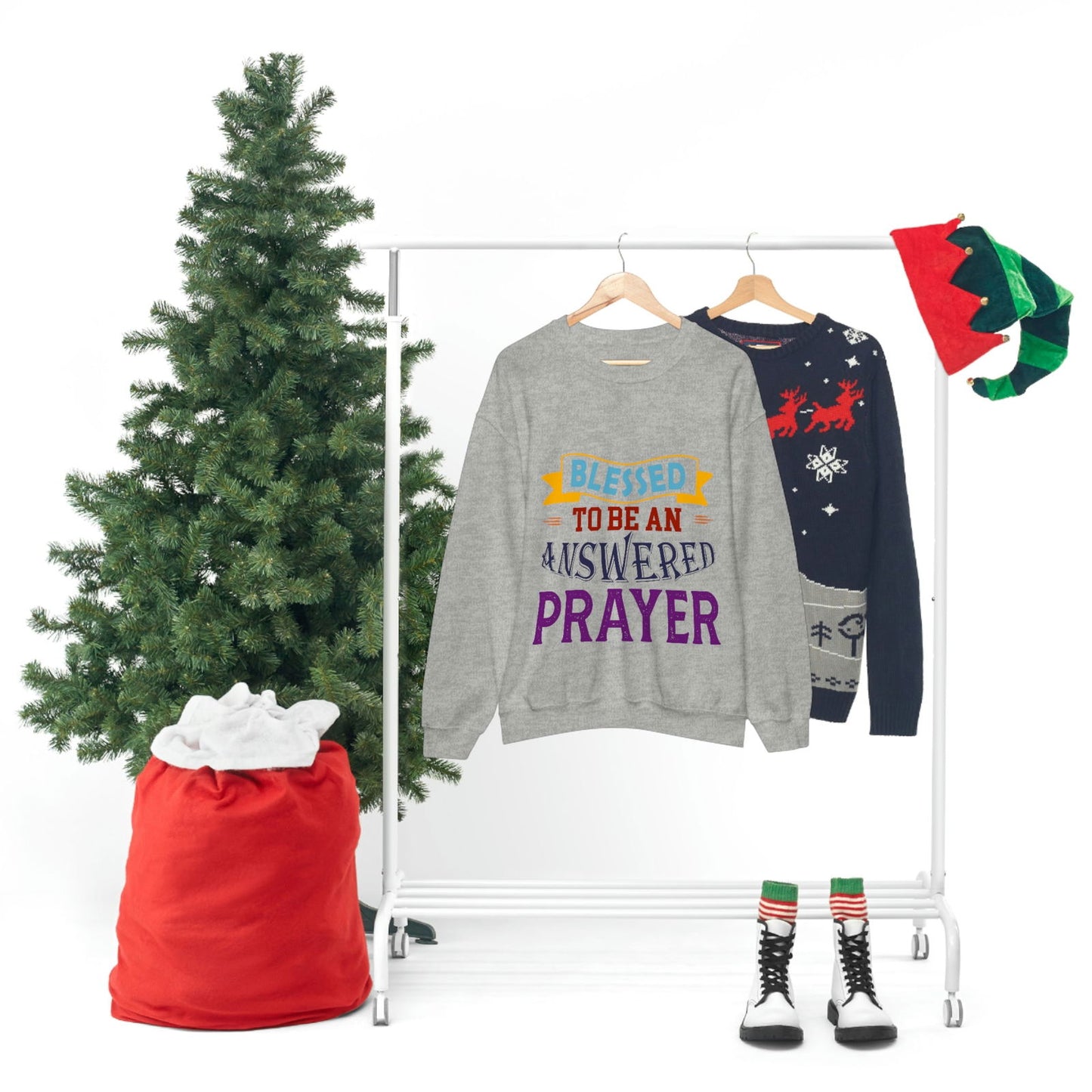 Blessed To Be An Answered Prayer Unisex Heavy Blend™ Crewneck Sweatshirt - ClaimedbyGodDesigns